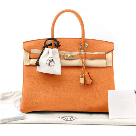 hermes birkin bag 35 togo orange women's handbag 35-orange-togo-gold|Hermes Birkin 25 Black Togo Leather .